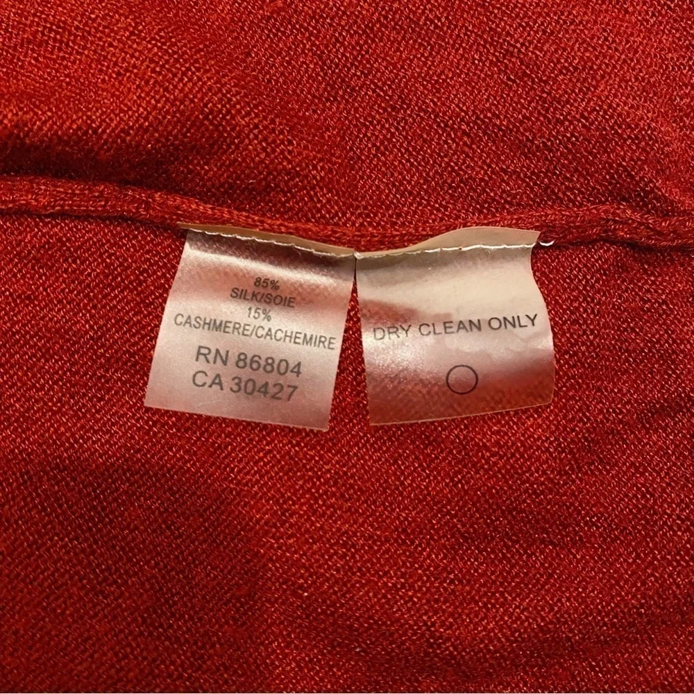 Magaschoni | Silk Cashmere Long Cardigan Maroon Button Front Size Small - Picture 5 of 7